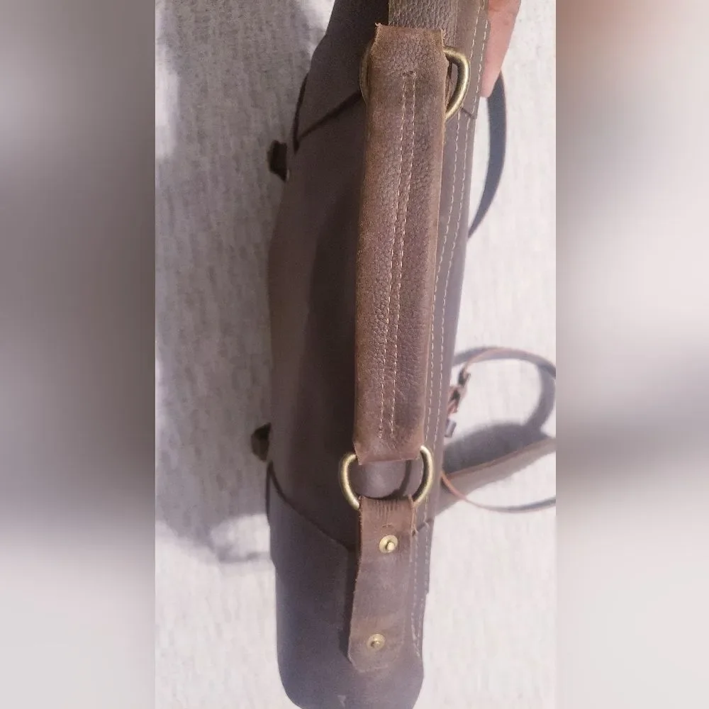 Handmade leather messenger bag
